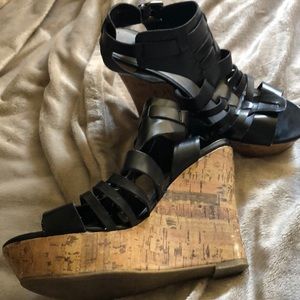 Black straps wedges